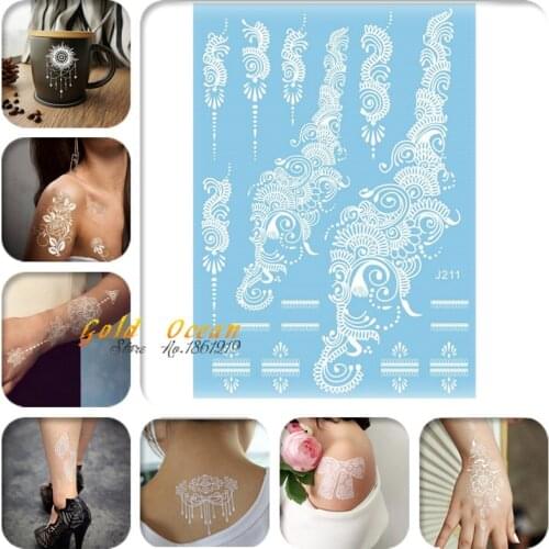 1PC Fashion Design Large Lace Pattern Henna Temporary Tattoo GJ211 Women Wedding Tattoo paste Summer Style Body Art on Arm Back