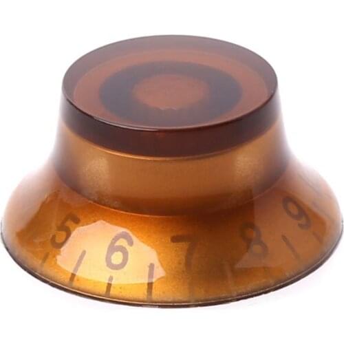 1pc Knob Button Bell Shape Guitar Tone Volume Control For LP Guitar Parts Coffee Golden Guitar Part Accessories
