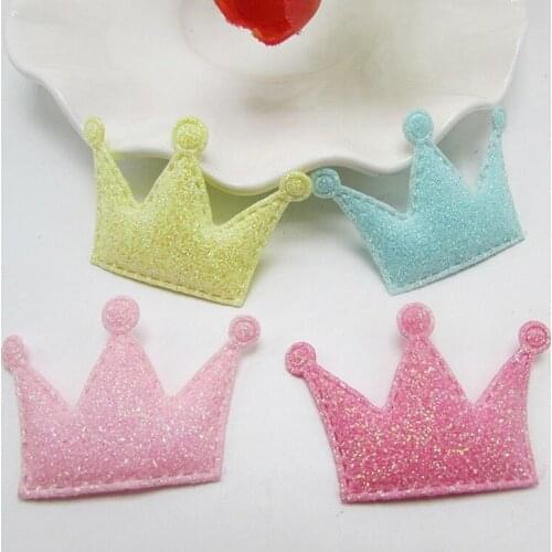 10PCS Crown Ball Padded Appliques For clothes DIY Baby hair Clip headwear Decor Ornament Accessories