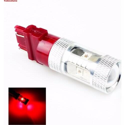 2*3157 P27/7W W2.5X16Q 12V 24V Red LED Car Light Bulb 6X5W 30W High Power for Turn Signal Brake Parking Tail Light (Pack of 2)