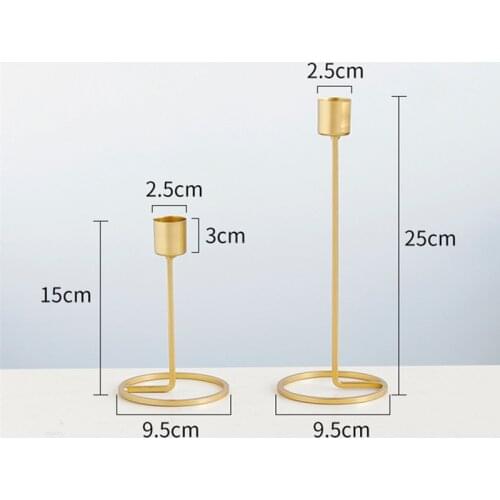 2pcs Candle Holder Candlestick Tealight Wedding Party Metal Candlestick Iron Art Gift Romantic European Style Table Home Decor
