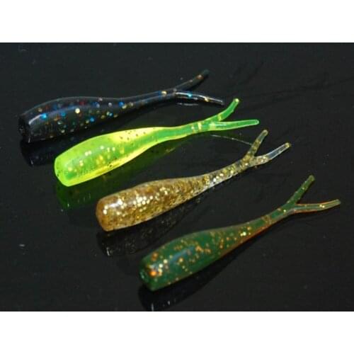 20PCS Soft Lure Fishing Bait Capuchin maggots Grub worm Silicone double tail 5cm