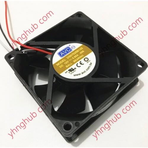 AVC DS07025B12S -006 DC 12V 0.80A 70x70x25mm 3-wire Server Cooling Fan