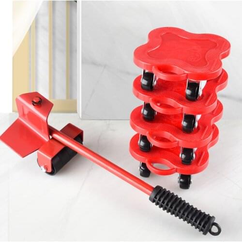 5 Pcs/set Easy Sliders Bed Wheels Removal Move Tools For Heavy Furniture Moving Artifact Mobile Mover Slider Universal Wheel