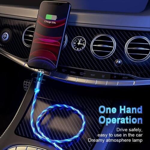 Car Led Glow Flowing Charging Cable Magnetic Usb Charging Cord For Audi A3 8l 8v 8p A4 B5 B6 B7 B8 A5 A6 C5 C6 C7 A7 A8 D2 D3
