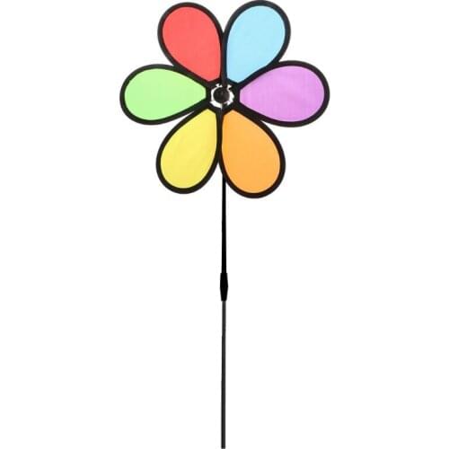 Colorful Rainbow Dazy Flower Spinner Wind Windmill Garden Yard Outdoor Decor Q0KB