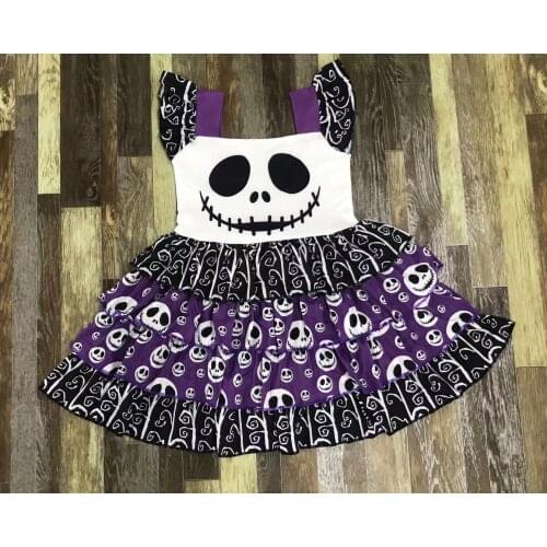 Boutique fall toddler girls clothes halloween little girls ruffle dress