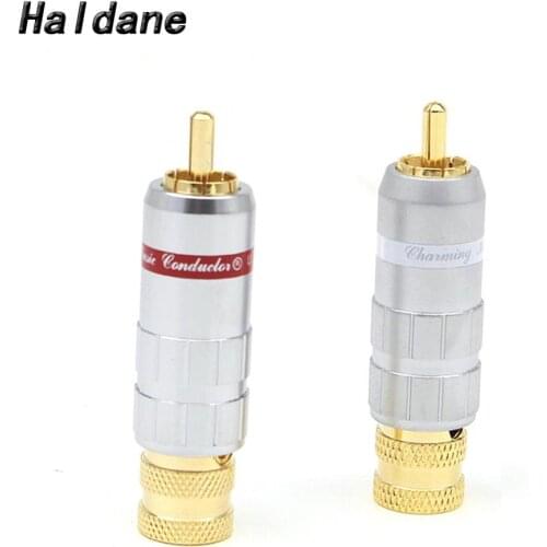 Haldane 4pcs HiFi Permance CMC-8236-WU Gold Plated Audio RCA Plug Interconnect RCA plugs Audio RCA Connectors