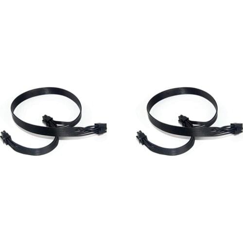 HOT-2Pcs PCIe 8 Pin Male to Dual PCIe 2X 8 Pin (6+2) Male Power Adapter Cable for Seasonic Power Supply 23.6-Inch+7.87-Inch