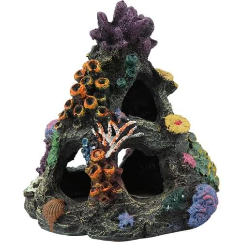 Simulation Resin Mountain Fish Tank Aquarium Ornaments Decor It Can Pretty Up Your Fish Tank 6.30 X 5.31 X 5.12 Inch