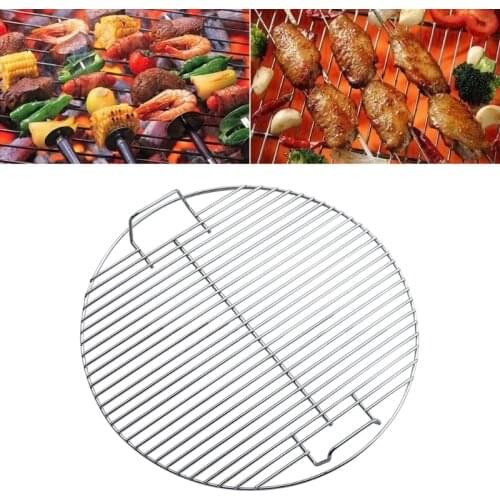 Round Nonstick Heat Resistance Stainless Steel Barbecue Mesh Grill Grid Net Kitchen Cooking Outdoor Camping Tool