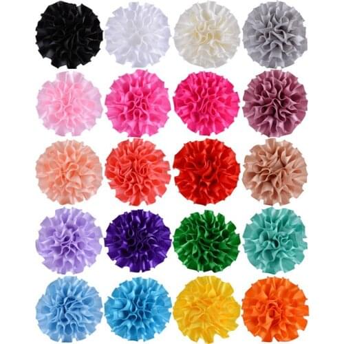 Ribbon Kids Hair Flower WITHOUT CLIP Girls Hair Fabric Rose Headband DIY Accessories