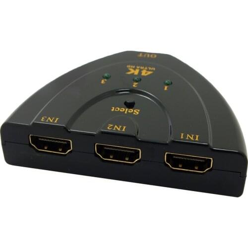 Hot sell Mini 3 Port HDMI Switch 3x1 HDMI Switcher 3 input 1 output Splitter HDMI Port for HDTV 1080P Video AVCWT-301