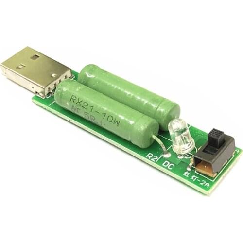 USB mini discharge load resistor 2A/1A With switch 1A Green led, 2A Red led
