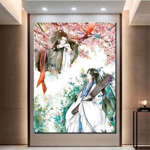 Cartoons 5d Diy Diamond Painting Mo Dao Zu Shi Figure Posters Diamond Embroidery Cross Stitch Home Decor Girls Room Fan E1067