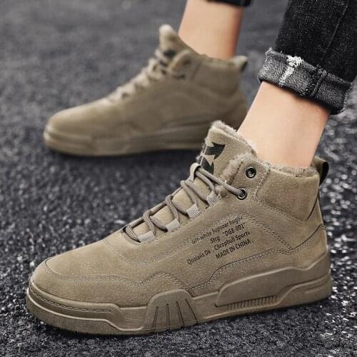 Mens Casual Shoes Winter Snow Boots Plus Velvet Warm Boots High-top Outdoor Sports Casual Shoes Mens Fashion Sneakers