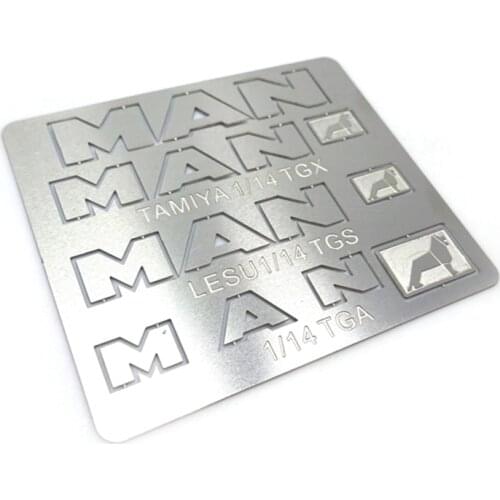 Toys Rc Truck Body Metal Logo Set For 1/14th Scale Tractor Truck Tamiya MAN TGX 56329 56325 LESU TGS TGA Car Shell Upgrade Part