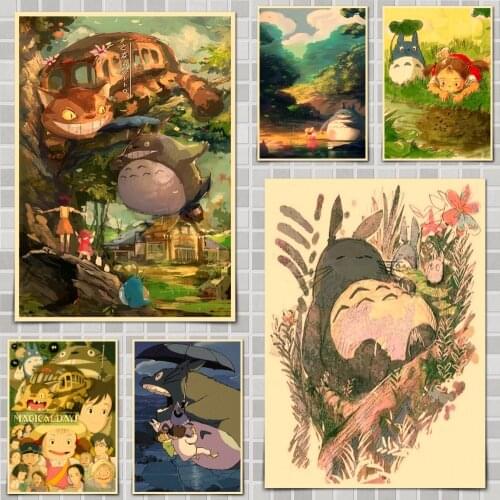 Totoro Anime Movie Poster Wall Stickers For Home Room Bar Decor Art