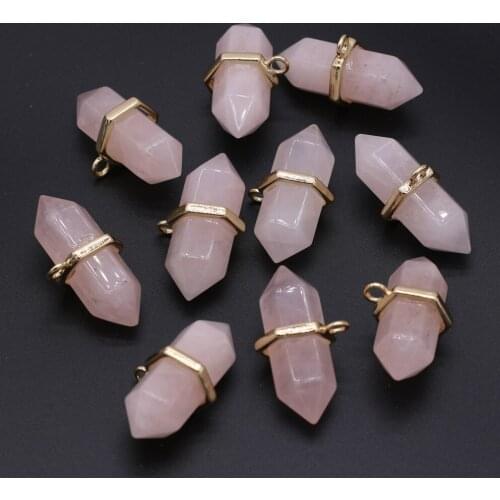 Natural semi-precious stones Crystal powder pendant two pointed pendant for jewelry making DIY necklace bracelet accessories