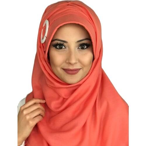 New Fashion Hijab 2021 Muslim Chiffon Headscarf Islamic Turban Scarf Sayf Model Pomegranate Fower Buckled Womens Hat Shawl