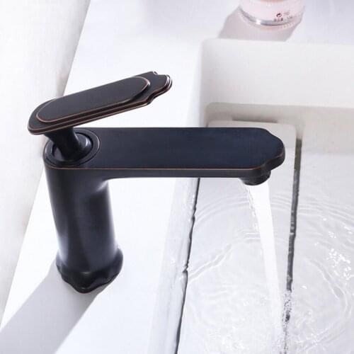 New Brass unique design Antique Black finish hot and cold single lever basin faucet sink faucet bathroom basin tap