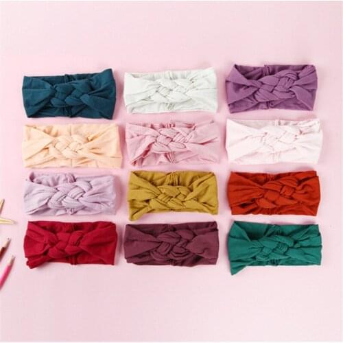 New Baby Girls Knotted Headband Solid Ribbon Hair Band Handmade DIY Kids Head Band Hair Accessories for Children Newborn Toddler