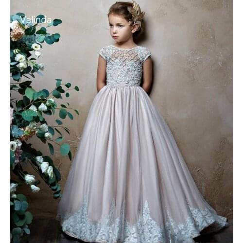 Cap Sleeves First Communion Dresses Wedding Party Birthday Kids Clothing Angel Couture