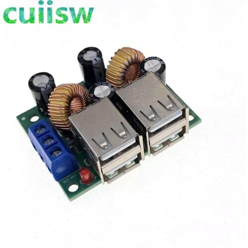 4-USB Port A5268 Step Down Voltage Regulator Buck Converter Power Transformer Supply DC 12V to 5V for USB Hub Phone Auto Car