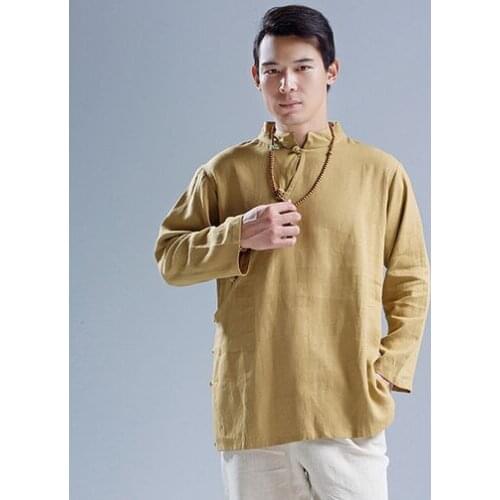 QATURALAN Mens Linen Shirts