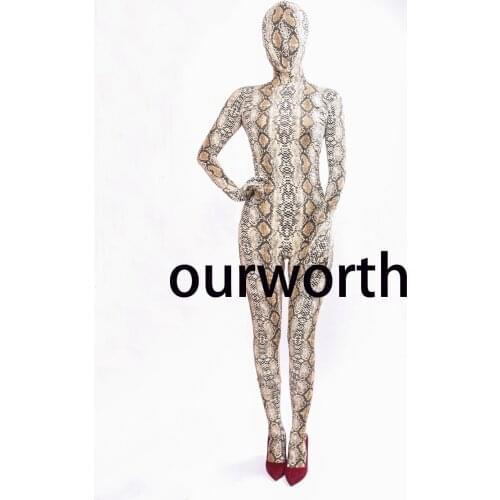 Sexy snake kig zentai body suit fullbody spandex snake tight cosplay costume custom made