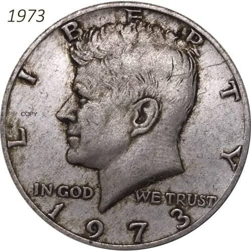 United States Of America Liberty 1973 Coin 1/2 Kennedy Half Dollar USA Metal China Cupronickel Silver Plated Collectible Coins