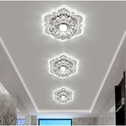 Modern LED Crystal Ceiling Light 3-Color Hallway Living Room Lamp Bedroom Kitchen White/Warm white/Colorful 5W LED Ceiling Lamp