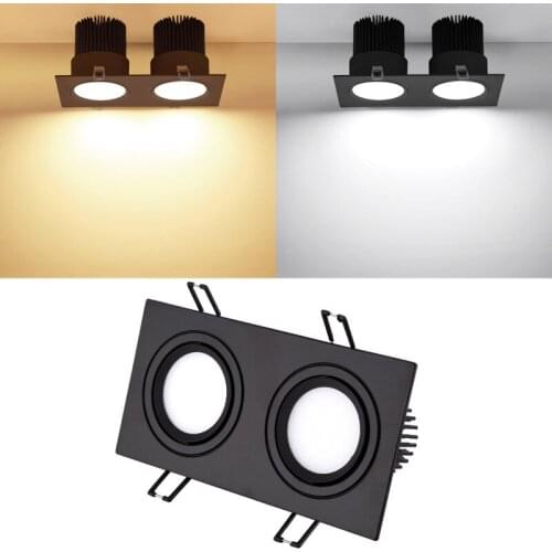 10W/14W/20W/30W/40W/60W Acrylic LED COB Ceiling Light Gimble Dual-head Picture Lamp Fixture Recessed Lighting Hotel Black Shell