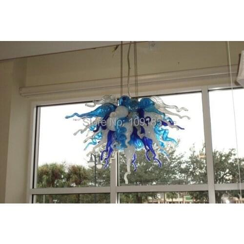 Turkish Mosaic Lamps Blue Crystal Glass LED Lights Hand Blown Murano Glass Chandelier Lighting