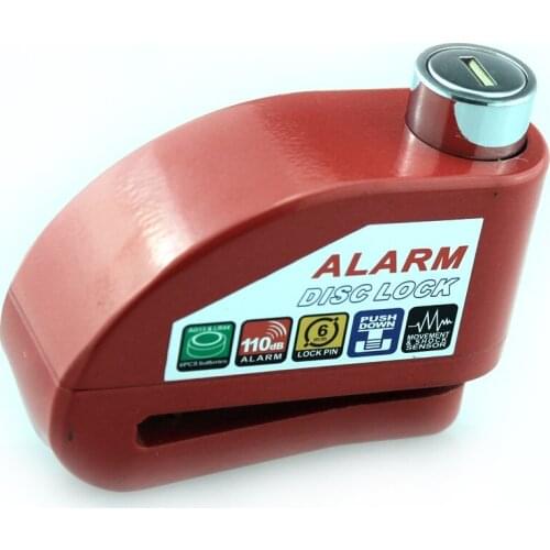 Universial Motorcycle Electrombile Bike Brake Disc Lock Auto Alarm Red