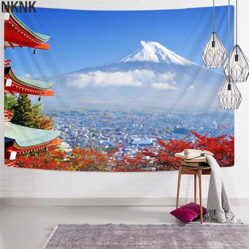 NKNK Japan Tapestry Mountain Tapestries Houses Rug Wall Landscape Wall Tapestry Home Tapestrys Decor Boho decor Hippie Printed