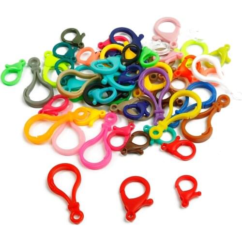 10Pcs Multi-colors Mixed Plastic Snap Lobster Clasp Clips Bags Key Hooks DIY Jewelry Making Findings For Keychain Accessories