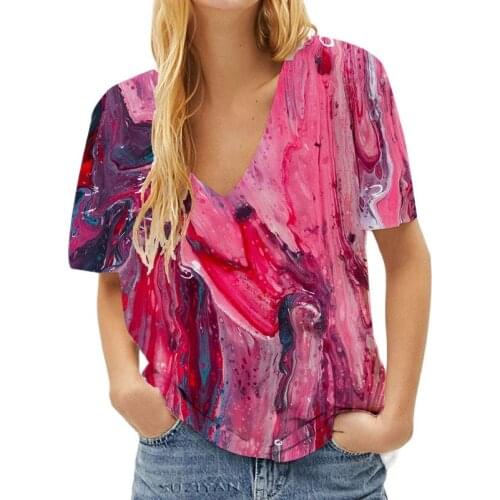 5xl Ladies Tops Art Paintings Printed 3d Womens T-shirts Summer Fashion Casual Harajuku Short Sleeve Femme Tshirts Street Tee