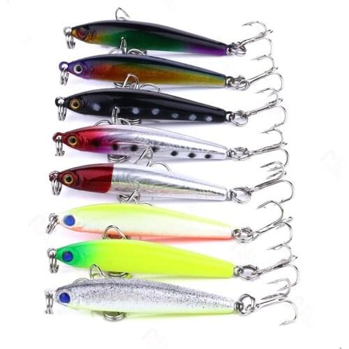 1Pcs Bionic Fishing Lure Minnow 5cm/3.4g Artificial Plastic Hard Baits Fishing Tackle Accessories 8 Colors Bulk Fishing Bait