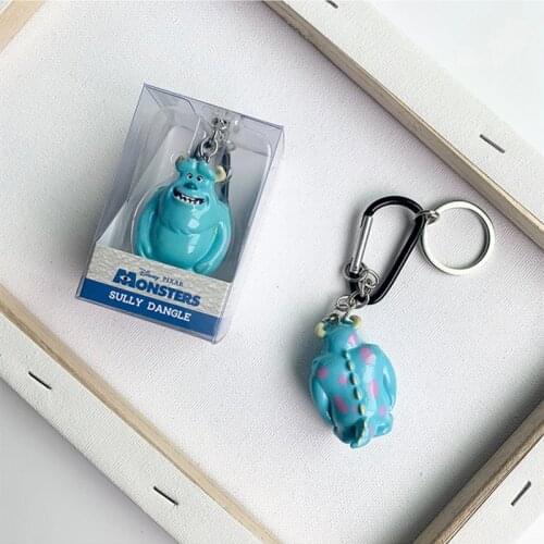 1PCS 5cm Disney original box packing monster University Sullivan Keyring hair monster Sullivan cute schoolbag pendant Keyring