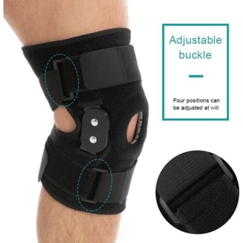 1Pcs Sports Knee Protector Adjustable Hinged Knee Patella Sleeve Support Stabilizer Fitness Gym Running Knee Brace Wrap