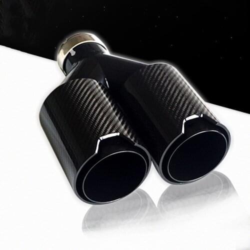 1PCS TOP quality Car Carbon Fiber Exhaust TWIN End Tips for BMW inlet 60mm 63mm oulet 93 M performance Dual Pipes