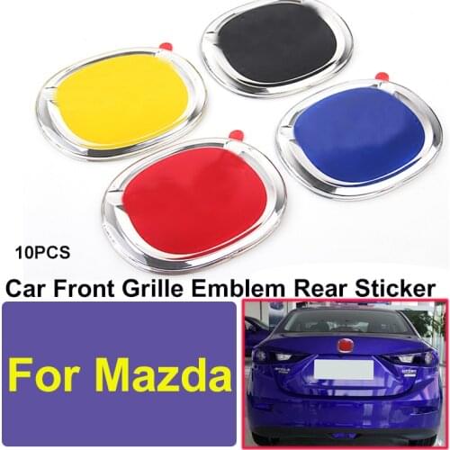 10pcs For Mazda CX-5 CX-7 CX-9 RX8 1 2 3 4 7 MPV MX5 Chrome Car Front Grille Emblem Covers Rear Trunk Boot Sticker Decoration