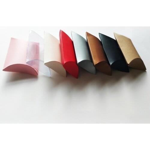 10pcs/set New Colorful Present Pouch Kraft Paper Pillow Candy Box Wedding Favors Gift Candy Boxes Home Party Birthday Supply