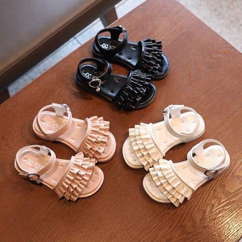2021 Princess Summer Kids Fashion Ruffles Sandal Elegant Girls Little Shoes ChildrenS Beach Sandals 3 4 5 6 7 8 9 10 11 12 Year