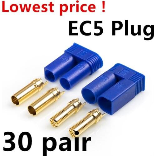 30 Pairs EC5 Device Connector Plug for RC Car Plane Helicopter Multi-Copter battery ESC Connectors/Wiring Assembled Receivers