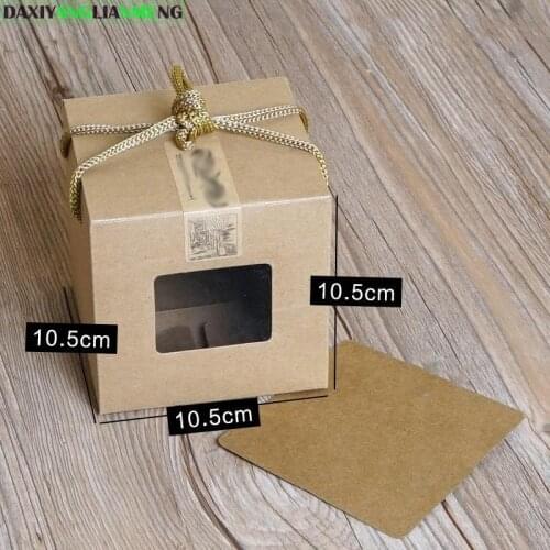 30pcs/pack: 10.5x10.5x10.5cm kraft Paper Gift Box pvc window For packing/protecting gift toys luxury gift box toy box