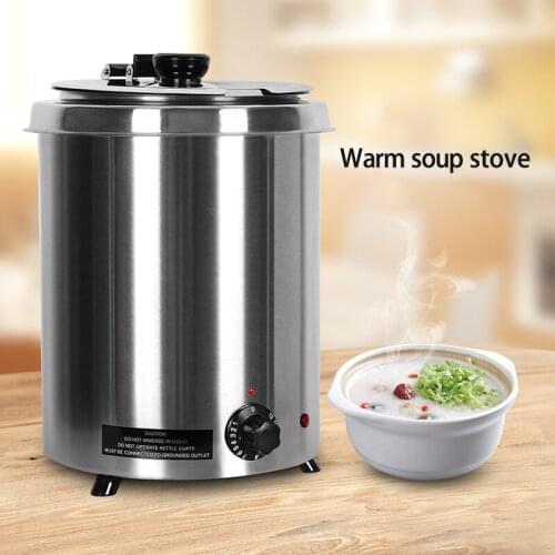 5.7L Electric Soup Pot Commercial Warm Soup Stove Stainless Steel Soup Pot Stove Restaurant Stainless Steel Insulation Barrel
