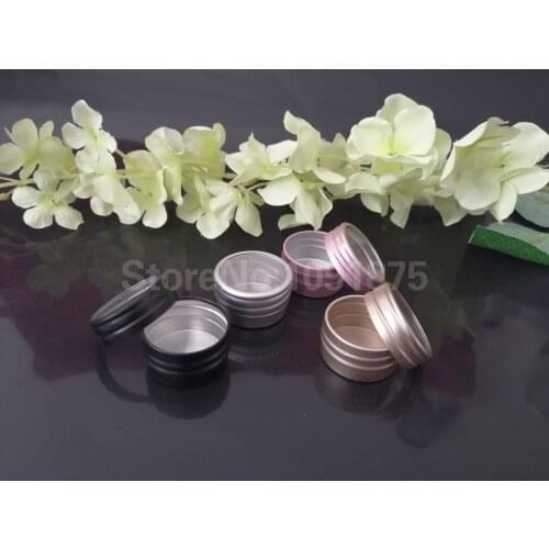 50pcs 10g Pink Gold Silver Black Sample Cream Cosmetic Aluminum Container With Window, 10ml Lipstick Can ,Lip Balm Jars Tin Pots