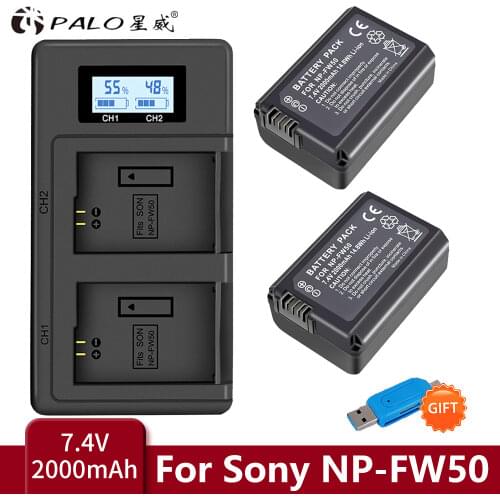 Batter For Sony NP-FW50 NP FW50 FW50 Battery LCD Charger For Sony A6000 NEX-7 NEX 5N F3 NEX-3D NEX-3DW NEX-3K NEX-5C Alpha 7R II
